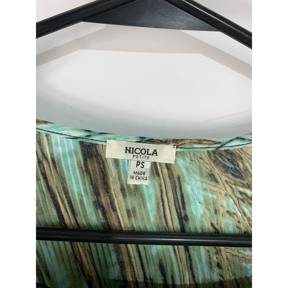 Nicola Petite Womens PS Multicolor Short Sleeve‎ Top - Picture 3 of 4
